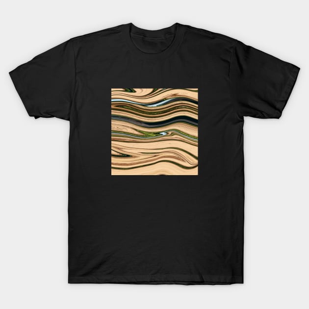 Paige Marble Liquid Waves colors grading pattern T-Shirt by Dolta